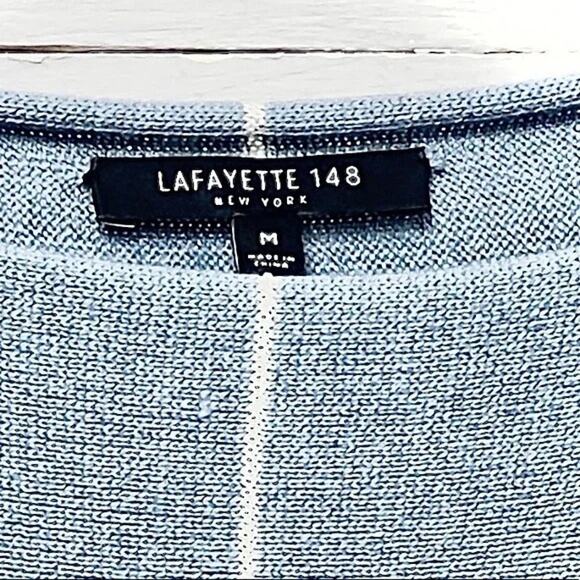 Lafayette 148 New York Blue Crew Neck Sweater - Picture 5 of 7